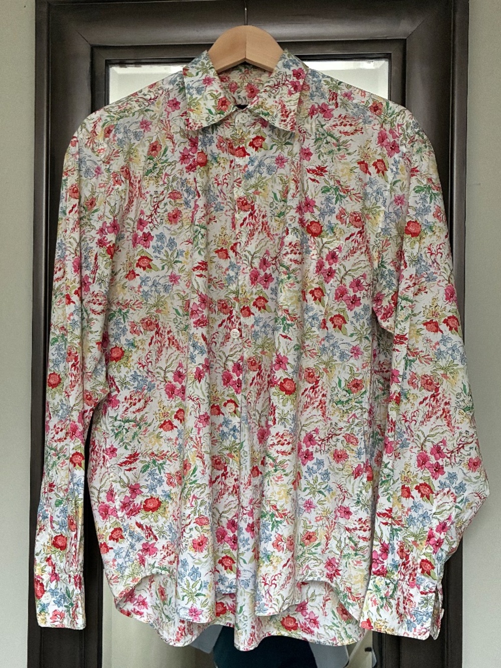 A.P.C. | Long Sleeve Cotton Blouse | Floral Pattern | Size 2 (US Medium)
